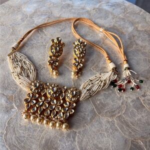 Elegant Gold and Pearl Jewelry Set